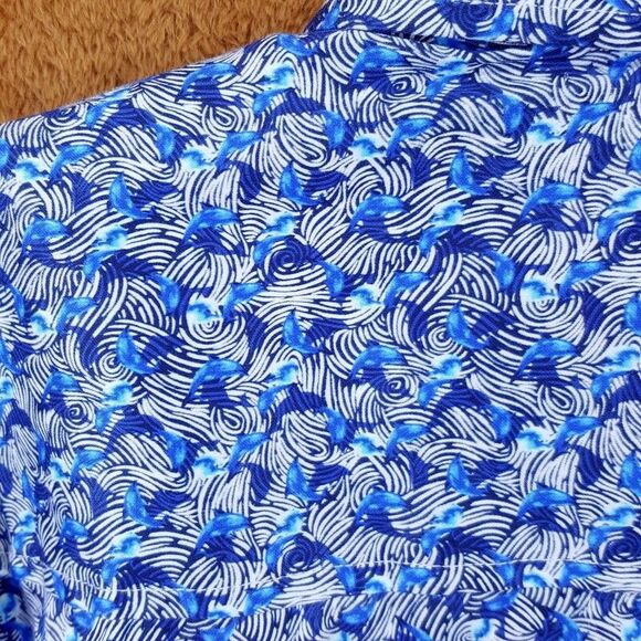 ROBERT GRAHAM Shirt Mens XXL Blue Button Up Short Sleeve Abstract WADE - Picture 8 of 13